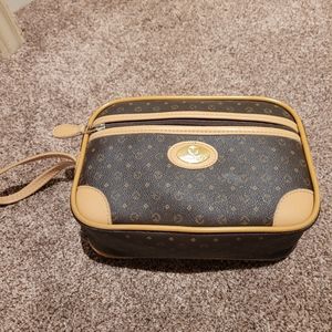 Brown and Tan Women’s Crossbody Cosmetic Bag
